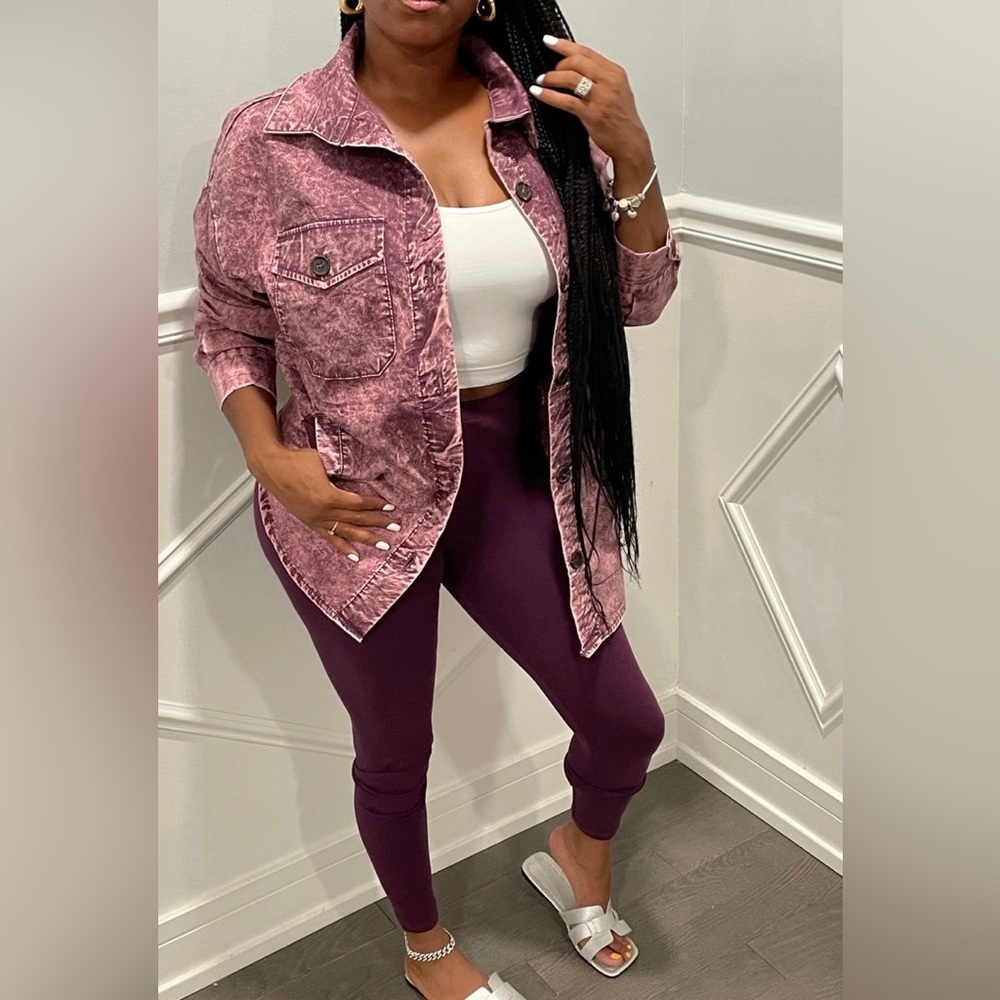 2pc set mineral wash top with leggings🛍️